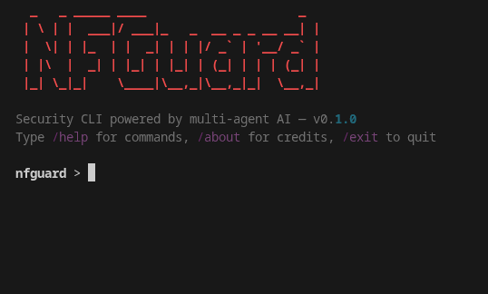 NFGuard CLI — Interactive terminal with multi-agent AI